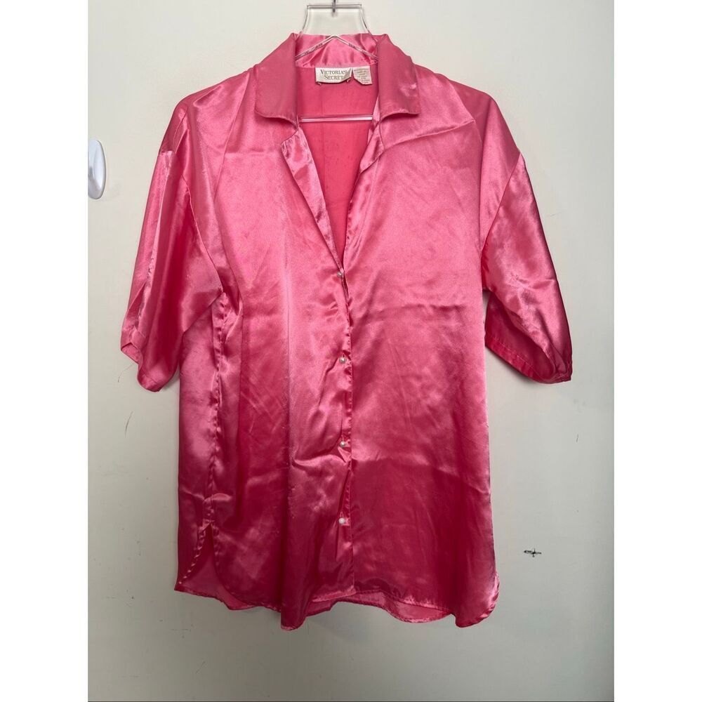 Victoria’s Secret Gold Label Pink Satin Sleep Shirt P/S Vintage Silky Nightshirt
